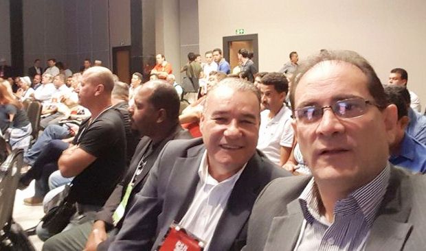 O vice-governador de Rondônia, Daniel Pereira e o prefeito de Ji-Paraná, Jesualdo Pires, participam do congresso que debateu os rumos do partido.