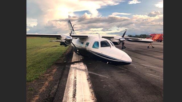 Avião com ex-deputado pousa de barriga no aeroporto de Ji-Paraná