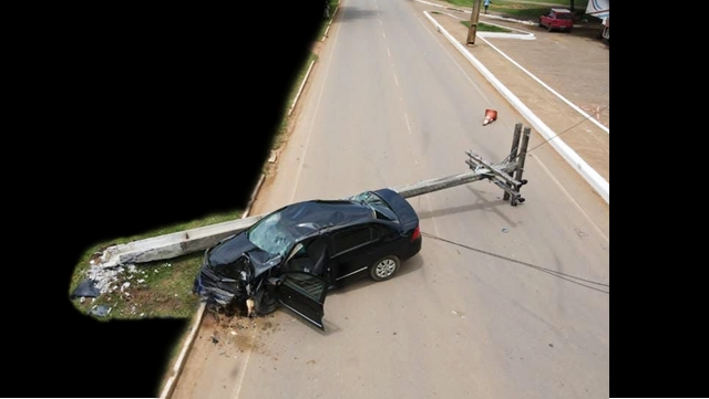 Vilhena lidera ranking de acidentes de carros contra postes