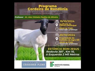 Curso voltado a pequenos e médios criadores de cordeiro será realizado em Espigão do Oeste